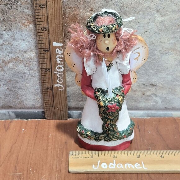 Designs by Diana Angel 2812 Holding Candle Figurine Red Hair 1991 - Picture 10 of 12